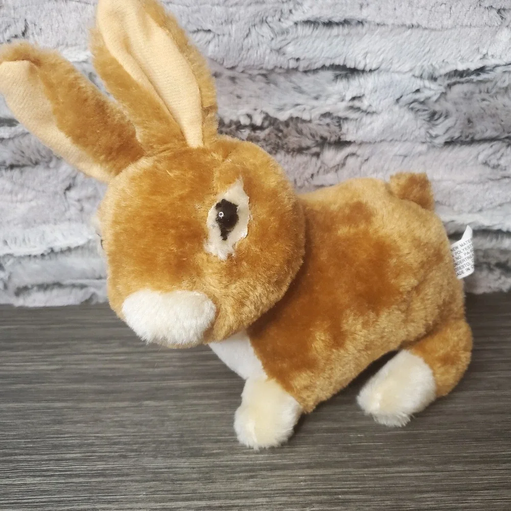 Wondertreats, Inc. Vintage Brown And White Easter Plush‎ Stuffed Bunny Rabbit